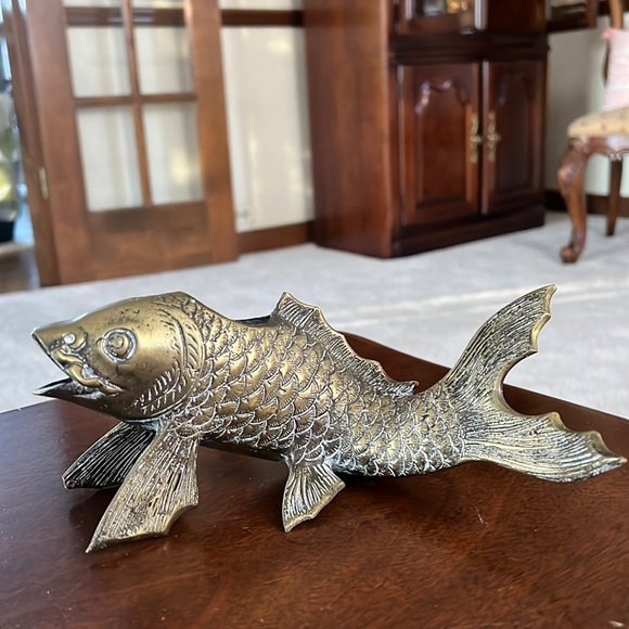 Other - Koi Fish Brass Finish Candle Holder